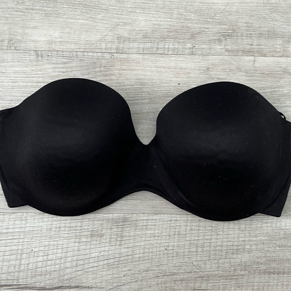 Maidenform Comfort Devotion Padded Strapless Black Bra Size 38C - Picture 1 of 11